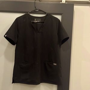 Figs large black scrub top